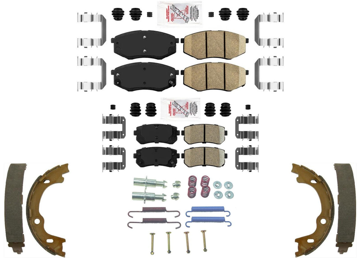 Front Rear Brake Pads Parking Sh for Hyundai Tucson 2010-2012 Front Wheel Drive