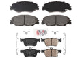 Front Rear AME Ceramic Disc Brake Pads Hardware For Honda Civic 2022 2023 2024