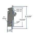 House Guard Sliding Patio Door Handle Set, Mortise Lock, 3-15/16", Black - color: Black
