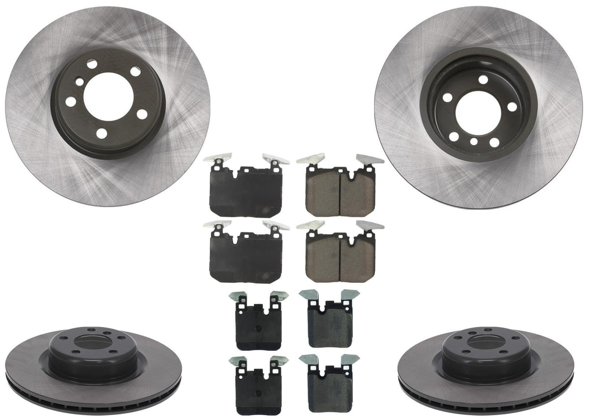 GEO Coated Disc Brake Rotors for BMW 328i 2012-2015 340MM & 345MM Blue Caliper