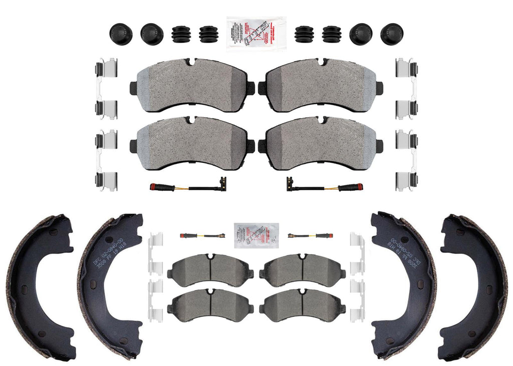 Front & Rear Disc Brake Pads for Sprinter 3500 19-24 Manual Parking Brake System