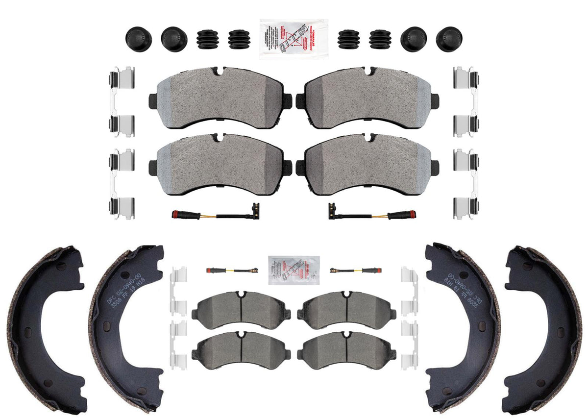 Front & Rear Disc Brake Pads for Sprinter 3500 19-24 Manual Parking Brake System