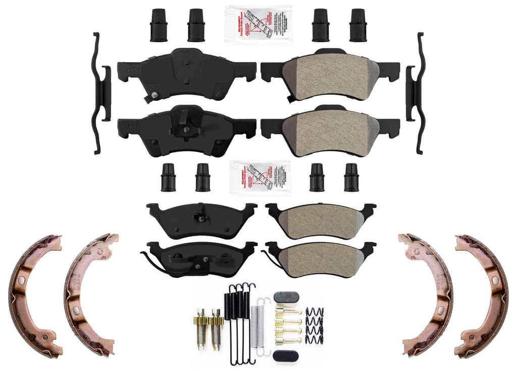Front & Rear Disc Brake Pads & Shoes for Chrysler Town & Country 2001-2007