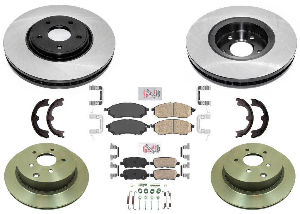 Front & Rear Performance Carbon Disc Brake Rotors Pads for Infiniti FX45 2006-08