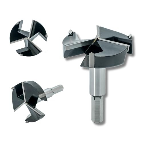Forstner Drill Bit 1 Inch, Triple-Flute Carbide Tipped Forstner Bit for Hard Wood, Soft Wood, Veneered Plywood, Plastic, Drilling Hole Saw Woodworking Hinge Cutter Tool - style: 1 Inch