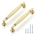 HOME EDIT Brushed Gold Cabinet Handles 5 Inch Pulls 10 Pack - color: Brushed Gold, size: 5 inches Hole Center