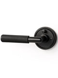 Knurled Door Lever Black Privacy Door Handle, 1 Pack - color: Black