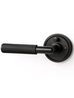Knurled Door Lever Black Privacy Door Handle, 1 Pack - color: Black