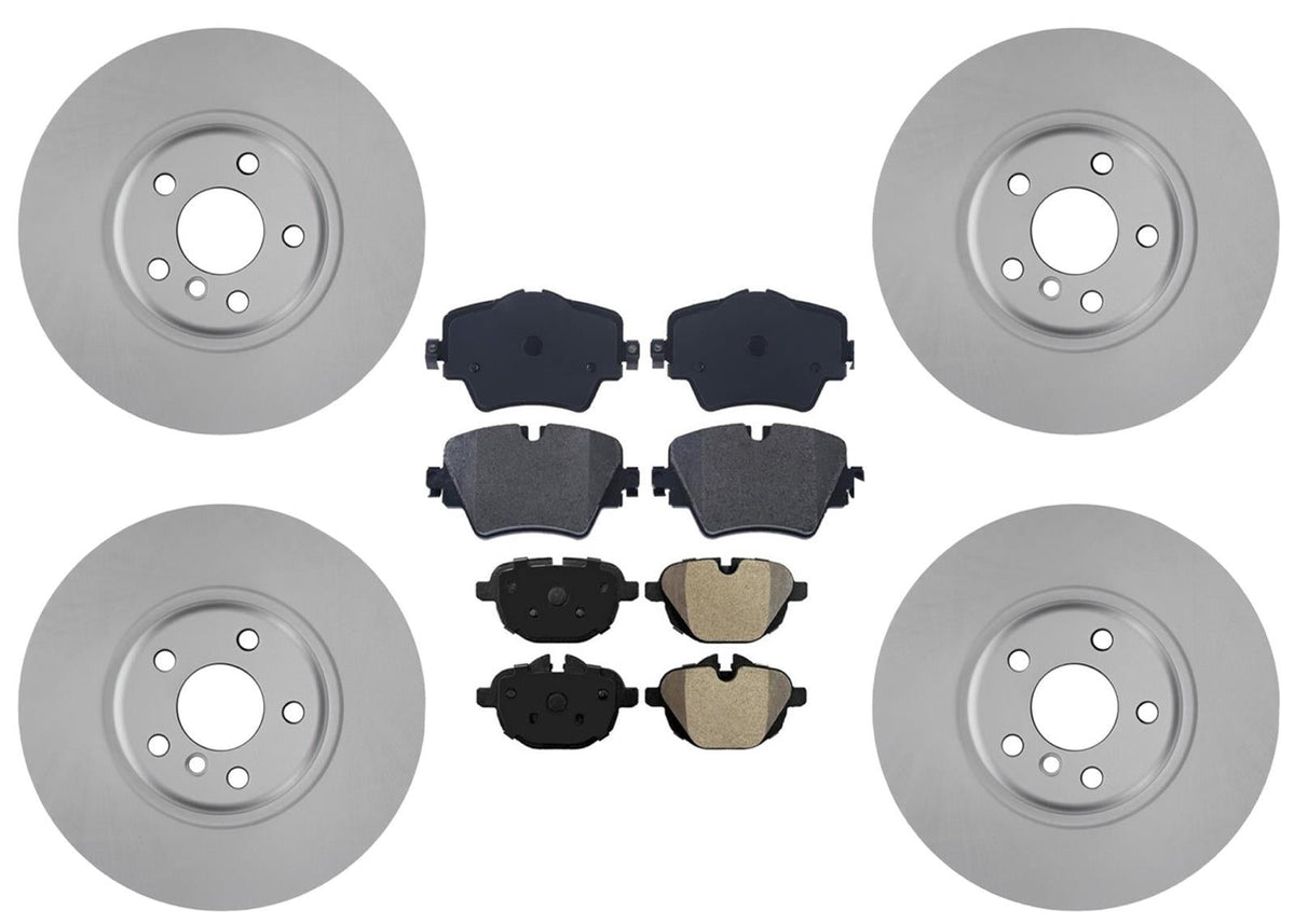 Front & Rear Geo Coated Disc Brake Rotors & Pads For BMW X3 2018-2024 2.0L