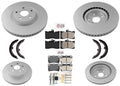 F & R Coated Disc Brake Rotors & Pads for Lexus IS350 2014-2020 All Wheel Drive