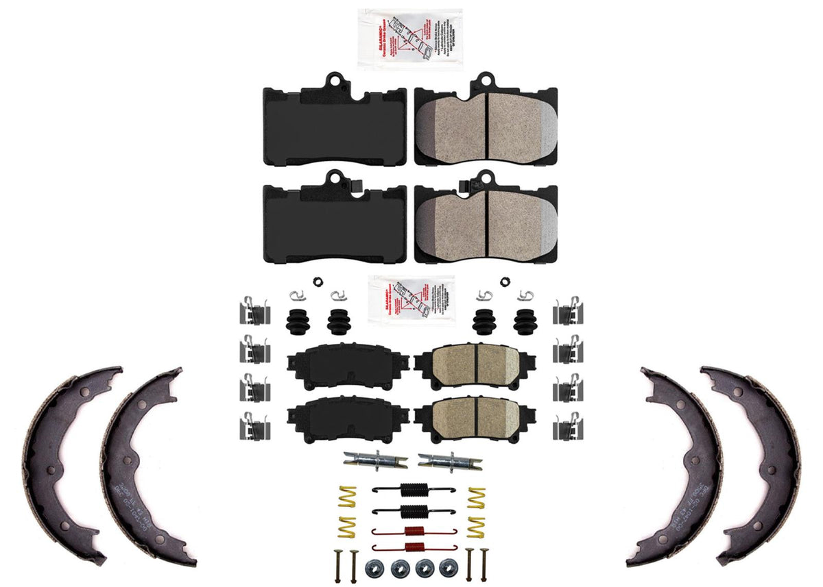 Front & Rear Disc Brake Pads Parking Shoes for Lexus IS350 2014 2016 2019 2020