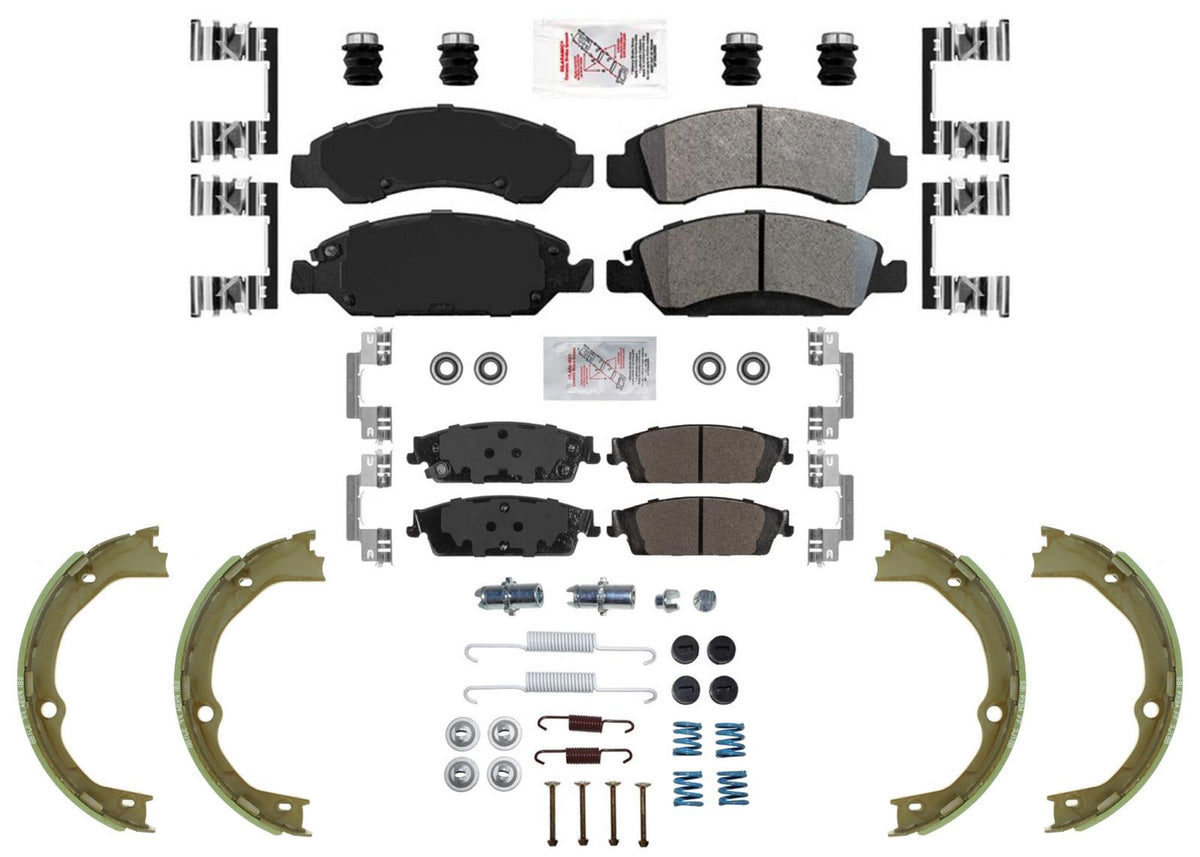 Front Rear Disc Brake Pads Parking Shoes for Chevrolet Tahoe 2015 2016 2018 2020