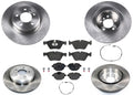 Front & Rear Carbon Coated Rotors & EPS Brake Pads For BMW 528i xDrive 12-2016