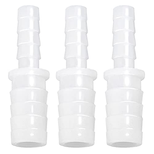 Plastic Hose Barb Reducer Pipe Fittings 5/32" to 1/2" Connectors Joint Splicer Mender Adapter Union Boat Water Air Aquarium O2 Fuel (Pack of 3) - size: 5/32" to 1/2"