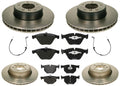 Front & Rear Carbon Coated Rotors EPS Brake Pads For 525i 04-07 Automatic Trans