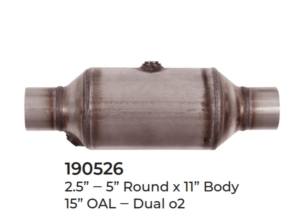 Universal Catalytic Converter EPA Approved 2.50" x 15.0 OAL 5" OD Made in USA