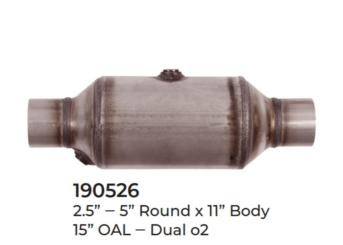 Universal Catalytic Converter EPA Approved 2.50" x 15.0 OAL 5" OD Made in USA