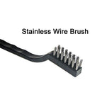 YiwerDer 9PCS MINI Wire Brushes, Stainless Steel Brush Set, Curved Handle Scratch Toothbrush, Cleaning Welding Slag and Rust - style: 9Pcs Mini Stainless steel Brushes