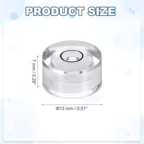 HARFINGTON 20pcs Small Circular Bubble Spirit Level 13x7mm,White/Black - color: White/Black, size: 13x7mm