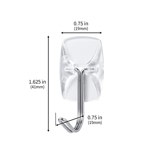 MOVELYST Clear Wall Hooks for Hanging, 15 Hooks+30 Strips, Value Pack (S) - size: Small, style: Clear-15+30