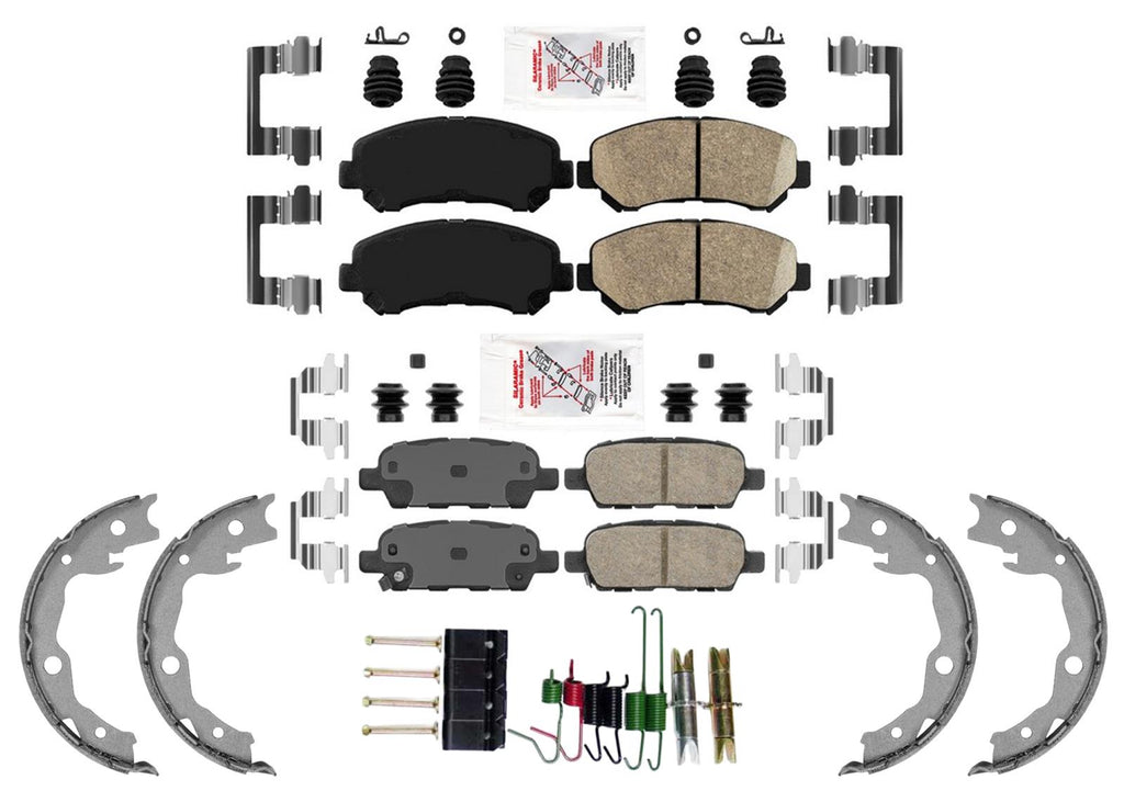 Front & Rear Ceramic Disc Brake Pads Shoes for Nissan Rogue 2008 2010 2012 2013
