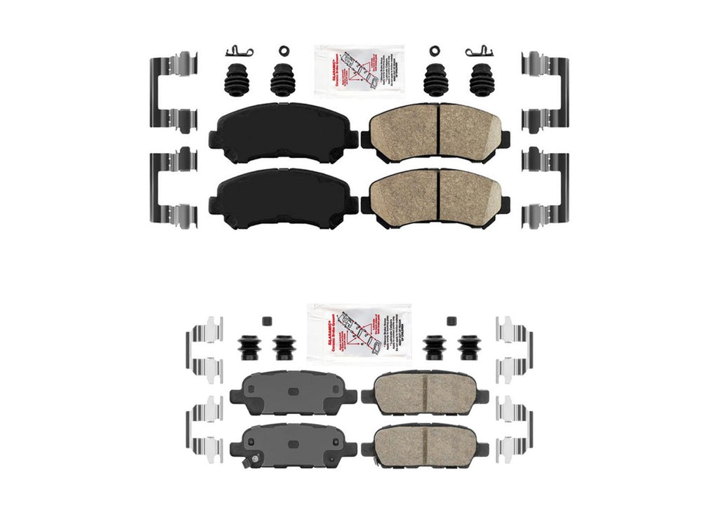 Front & Rear Ceramic Disc Brake Pads Shoes for Nissan Rogue 2008 2010 2012 2013