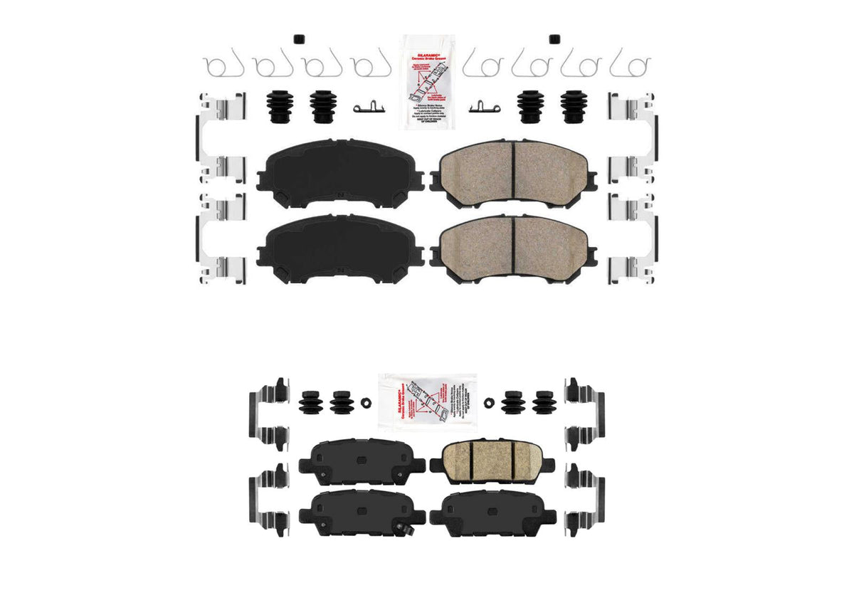 Front & Rear Ceramic Brake Pads Parking Shoes for Nissan Rogue 2017 2020 2022