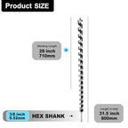 1-1/4" X 31.5" Auger Bit for Wood, 32x800mm Extra Long Auger Drill bit - size: 1-1/4" (32mm)diameter, style: 31.5 inch / 800mm Length