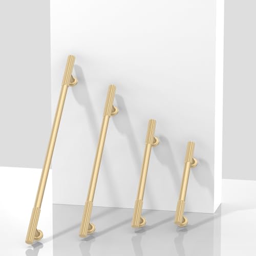 10 Pack Brushed Gold Cabinet Pulls 3.75 Inch(96mm) Kitchen Cabinet Handles Solid Zinc Alloy Cabinet Hardware Drawer Pulls - color: Brushed Gold, size: 3.75" Hole Center