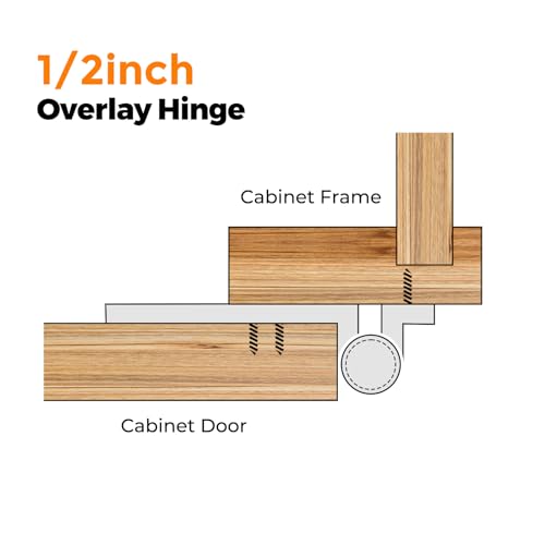 Ravinte Polished Chrome Cabinet Hinges 1/2 Inch Overlay, 60 Pack (30 Pairs) - color: Polished Chrome