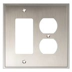 Henne Bery Soft Modern Decorative Wall Plate Switch Plate Outlet Cover (Decorator/Duplex, Satin Nickel) - style: Decorator/Duplex