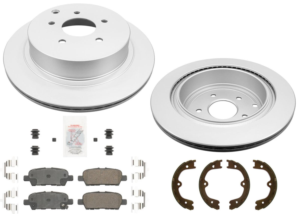 Rear Coated Disc Brake Rotors & Pads for Nissan Quest 2004 2005 2006 2007