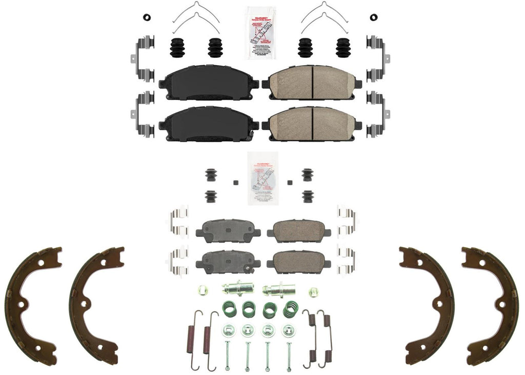 Front Rear Disc Brake Pads Parking Shoes for Nissan Quest 2004 2005 2006 2007