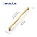 Ravinte Brushed Brass Solid Pulls Cabinet Handles 10 Inch 5 Pack - size: 10 Inch Hole Center
