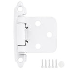 30 Pack 15 Pair White Cabinet Hinges, 1/2" Overlay Semi-Concealed Hinges - color: White, size: 1/2" Overlay