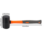 ZOENHOU 2 PCS 32 Oz Black Rubber Mallet Hammer, Solid Rubber Mallet Head with Non Slip Handle, Rubber Hammer for All Projects - color: Black, size: 32 Oz