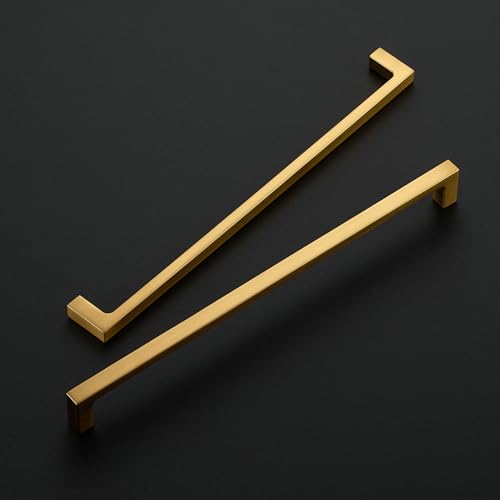 Ravinte Brushed Brass Solid Pulls Cabinet Handles 10 Inch 5 Pack - size: 10 Inch Hole Center