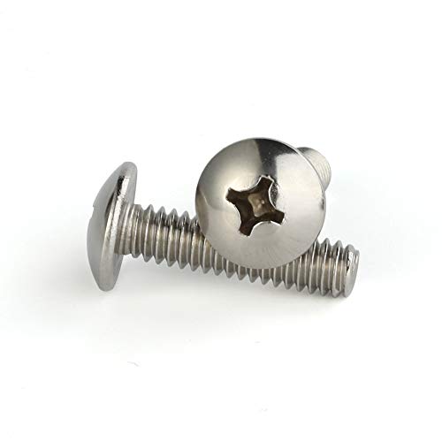 Mellewell #8-32 x 3/8" Truss Head Machine Screws, Full Thread, 18-8 Stainless Steel, Quantity 100 - color: Silver, size: #8-32 x 3/8"