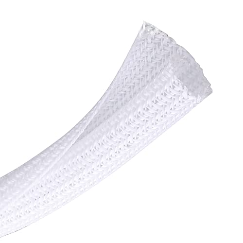 Cable Management Sleeve, Split Design, 10FT - 1 Inch, White - color: White, size: 1"-10ft