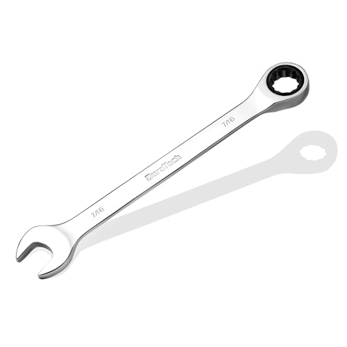 DURATECH 7/16" Ratcheting Combination Wrench, SAE - size: 7/16"