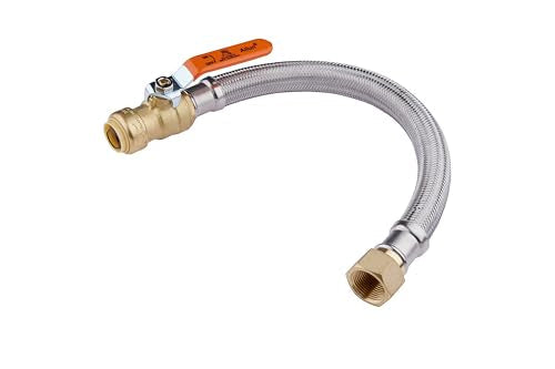 1piece EFIELD 24"L 3/4"Push-fit Valve Flexible Water Heater Connector - size: 24 Inch, style: 3/4''x3/4''