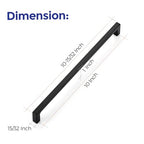 Ravinte Matte Black Square & Solid Cabinet Handles,10 Inch,15 Pack - size: 10 Inch Hole Center