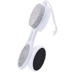 Foot Scrubber Brush with Pumice Stone for Feet Callus Remover Pedicure Tool - color: White