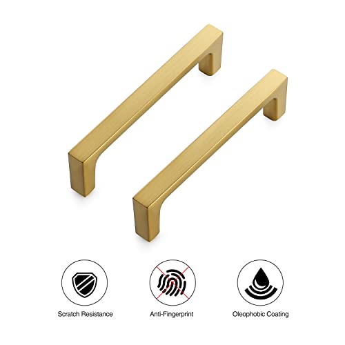 Ravinte Brushed Brass Solid Pulls Cabinet Handles 3-3/4 Inch 5 Pack - size: 3-3/4 Inch Hole Center
