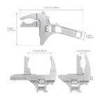 Stubby Adjustable Wrench, Large Opening Wrench Spanner, Aluminum Alloy Wide Jaw Spanner Repair Tool for Bathroom Washbasin Tube Plumbing Automotive