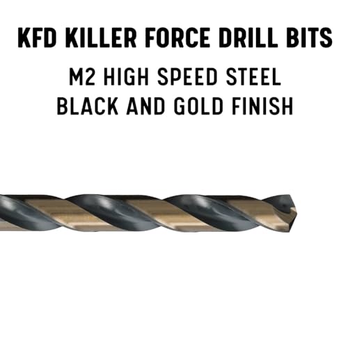 Drill America #3 High Speed Steel Black & Gold KFD Split Point Drill Bit (Pack of 12), KFD Series - size: #3