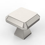 Amerdeco 10 Pack Brushed Satin Nickel Kitchen Cabinet Knobs Cabinet Hardware Single Hole Cabinet Pulls Dresser Knobs Square Drawer Knobs and Pulls for Bathroom Cabinets ZH0002 - color: Brushed Satin Nickel, size: Single Hole