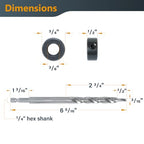 POWERTEC 1/4" Hex Shank Pocket Hole Drill Bit, Replacement Twist Step Drill Bit with Depth Stop Collar for Pocket Hole Jig System, Precision Drill Guide Woodworking Tools Accessories (71933) - style: 3/8" Step Drill Bit (1/4" Hex Shank)
