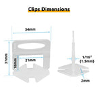 Tile Leveling System 400-Piece Tile Leveling Spacer Clips and 100-Piece Reusable Wedges Tile Leveler Tool Set for Ceramic Tile and Stone Installation (1/16 Inch) - size: 1/16 inch