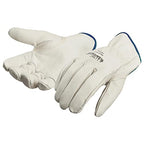 SAFEGEAR Cowhide Leather Work Gloves with Keystone Thumb - color: White, size: X-Large (Pack of 3)